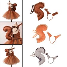 Animal Tail Costume Kit Squirrel Ears Hair Hoop Cosplay Headband for Christmas