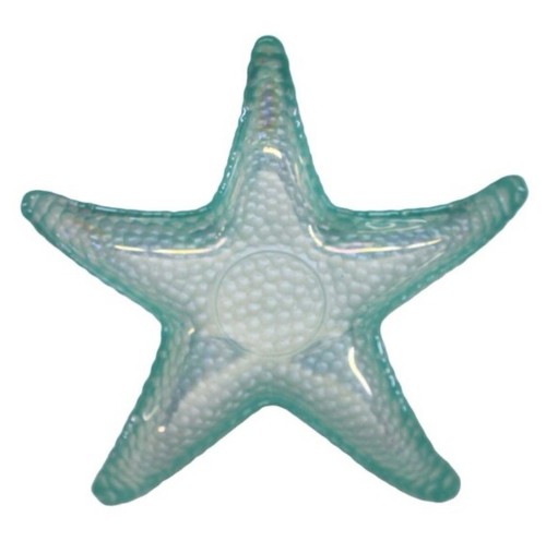 Akcam Starfish 2 Piece Glass Blue Trinket Dish Set Turkish Pebble Bottom - Picture 2 of 6