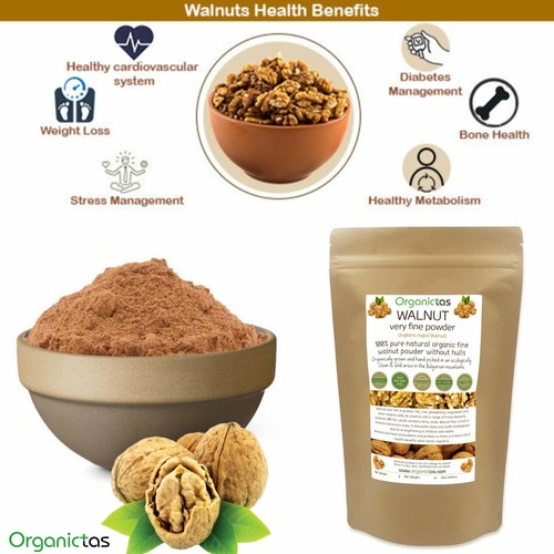 GRANO DE NOGAL orgánico polvo (harina de nogal) molido fino calidad premium 200 g/7 oz - Imagen 10 de 12