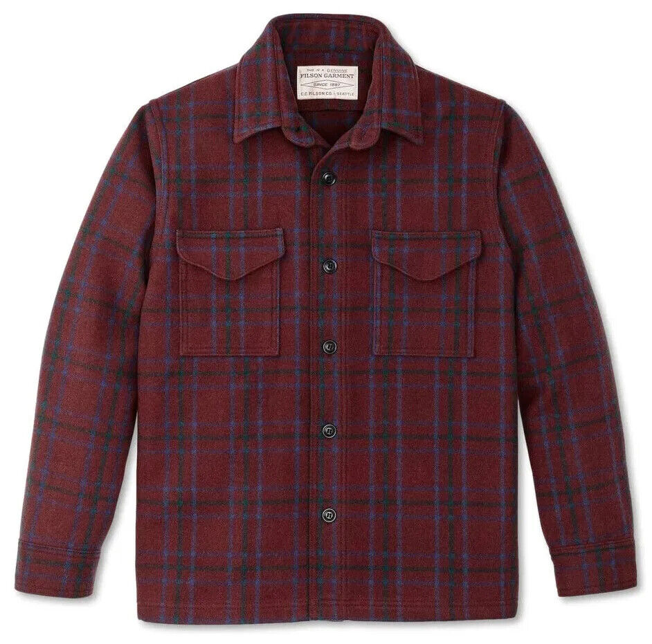 Filson Wool Jac Shirt 20266729 MADE IN USA Deep Red Blue Filson Wool Jac Shirt 20266729 MADE IN USA Deep Red Blue