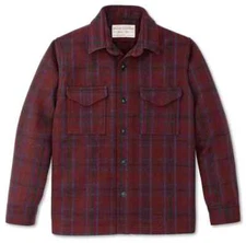 Filson Wool Jac-Shirt Seattle Wool Heavy Shirt Jacket Deep Red Blue Green USA