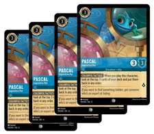 Disney Lorcana - Pascal - Inquisitive Pet x 4 - NM Ursula's Return - Free Card