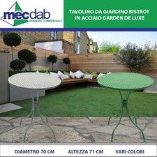 Tavolo da Giardino in Alluminio Ø 70 x H71 Cm Bistrot Vari Colori Garden De Luxe