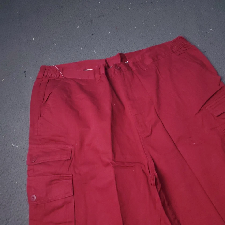 Pantalones Cortos Talla King Para Hombre Talla 48 Grande y Alto Carga Caqui Borgoña Foto 2 de 4