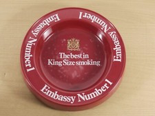 Embassy Number 1 Ashtray King Size Cigarette Advertising Red Alcohol & Smoking