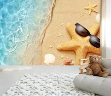 3D Starfish Beach S667 Wallpaper Mural Self-adhesive Removable Sticker Kids Pa