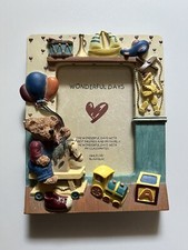 Wonderful Days Ceramic Teddy Bear Picture Frame, Fits 3.5x5in/9cm x 13cm Photos