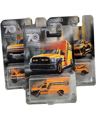 2023 Matchbox 70th Anniversary Moving Parts 3 Car Set 1:64 Die-cast Cars Model