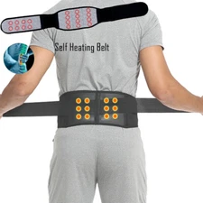 Men Women Heating Belt Lower Back Lumbar Brace Support Pain Relief Therapy Band