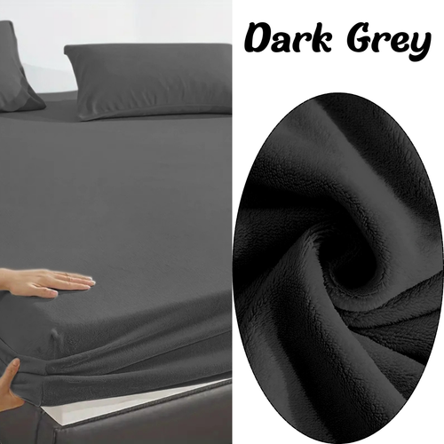 Sábana de cama de lana polar de peluche acogedora cálida extra profunda 30 cm cama doble tamaño - Imagen 14 de 87