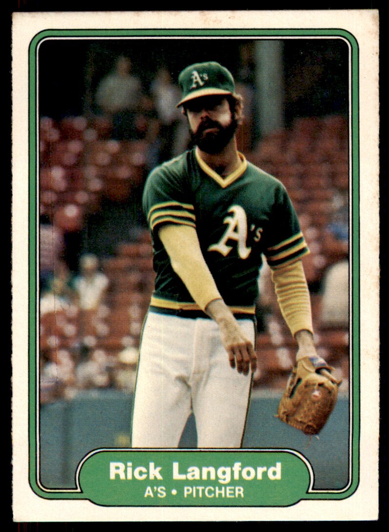 1982 Fleer Rick Langford . Oakland Athletics #98