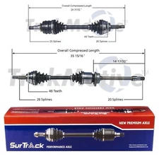 SurTrack Pair Set of 2 Front CV Axle Shafts For Toyota Celica GT GTS FWD 00-05