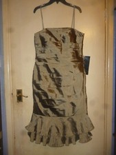 NEW/TAG LADIES/WOMENS DRESS SIZE 8/10 GOLD SATIN LOOKN WEDDING,PARTY,EVENING