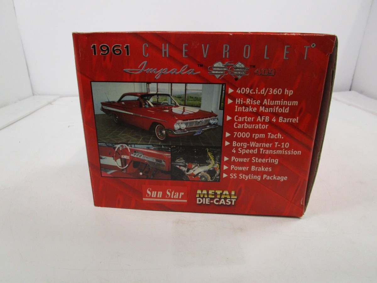 １９６１　ＣＨＥＶＲＯＬＥＴ　ＩＭＰＡＬＡ　ＳＳ４０９　【１／１８】新品、未使用 1961 Impala SS 409 Bubble Top Coupe 1:18-Scale Diecast Car