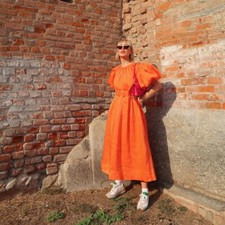 🌷SALE🌷 AJE Cosette Cutout Tie Linen Midi Maxi Dress Size AU/UK 10 US 6