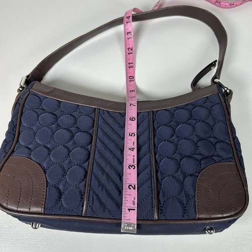 Vera Bradley Wildwood Park Navy Blue Microfiber Leather Shoulder Bag 7” Inch - Picture 8 of 8