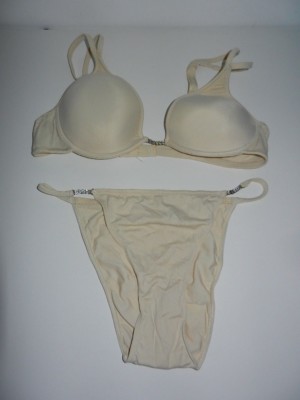 LORMAR underwear set size 3 beige bra/briefs with jewel