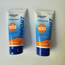Equate Sport Sunscreen Broad Spectrum SPF 100 88 Min. Water Resistant 2 Pk-6oz.