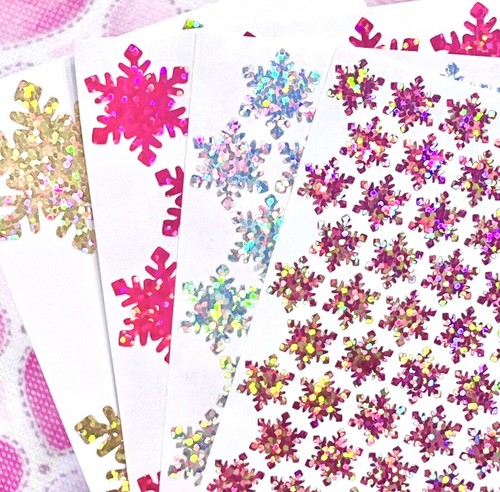 Holographic Sparkle Snowflake Stickers! - 1/2" to 4 inch - Picture 1 of 4