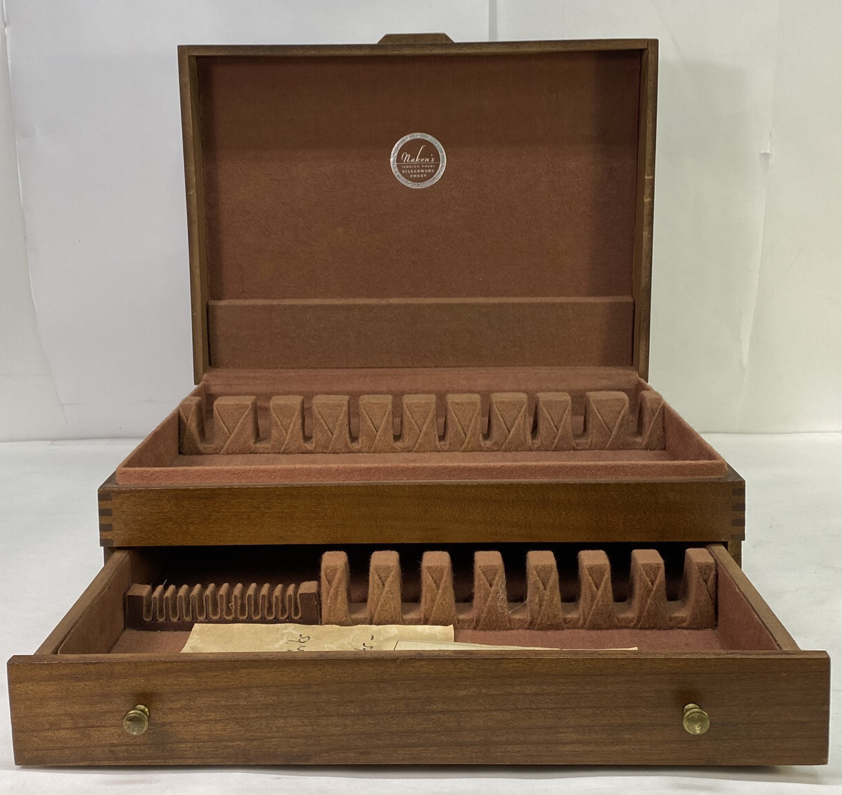 Wood Tarnish Resistant Silverware Flatware Storage Chest Box Wooden