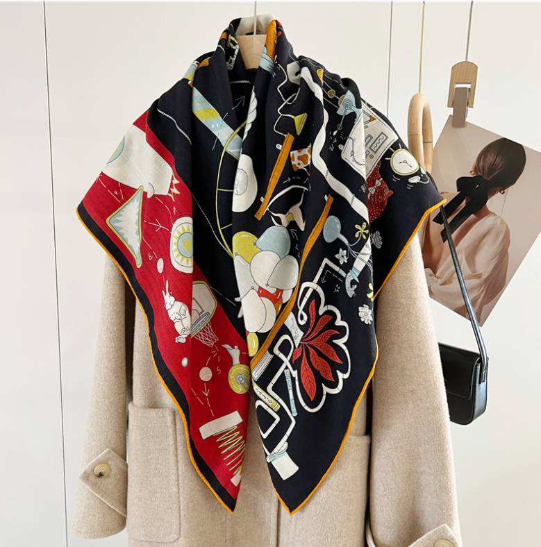 Luxury 70% Cashmere 30% Silk Double Face Shawl Scarf 53 Inch for Afternoon Tea