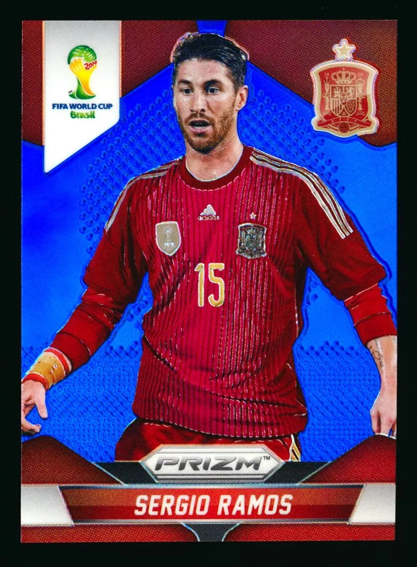 2014 PANINI PRIZM FIFA WORLD CUP SERGIO RAMOS BLUE REFRACTOR SPAIN SP #029/199!