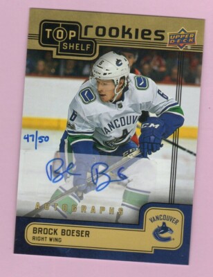 2017-18 UD Top Shelf Rookie Autographs #TSA-BB Brock Boeser Rc #'ed 47/50 (LGCY)