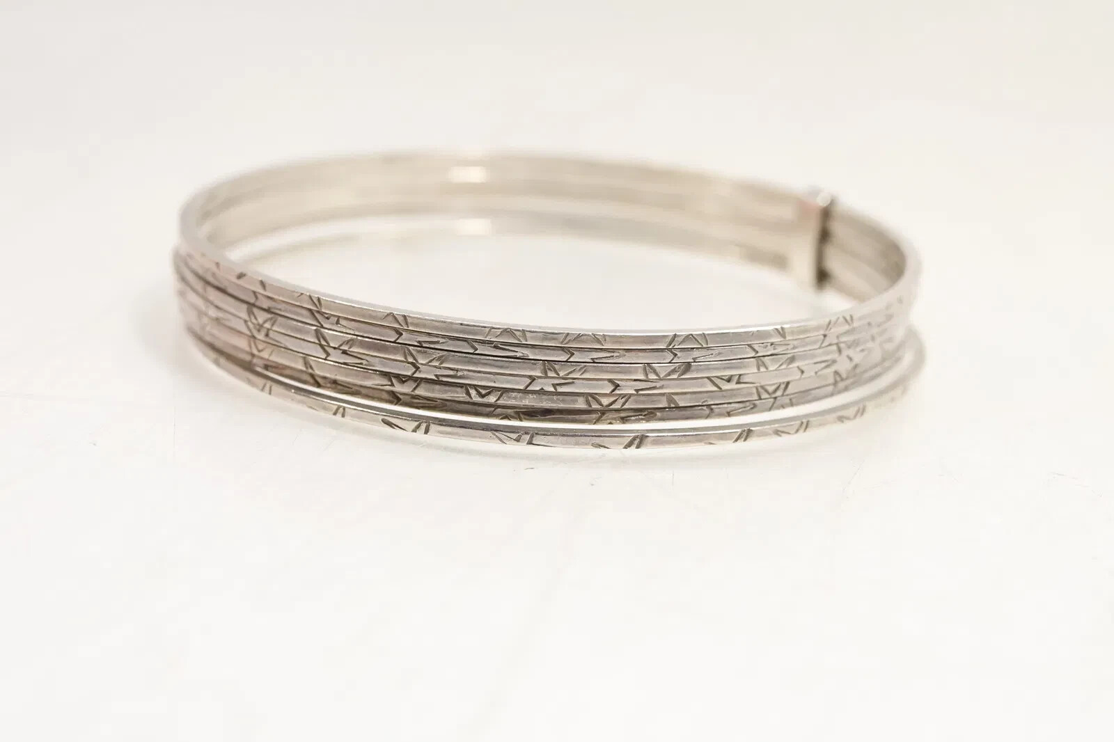 Mexico .925 Sterling Silver 7 Stack Bangle Bracel… - image 4