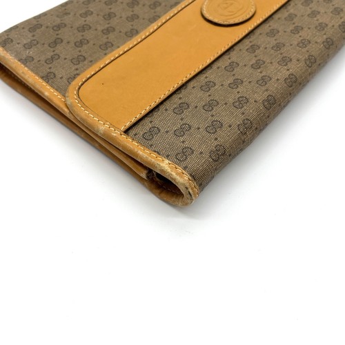 Gucci Clutch Bag Brown PVC Leather Micro GG From Japan Authentic - Picture 7 of 20