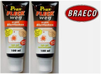 Prax Fleck Weg Fleckentferner gegen Blutflecken Fleckenkiller 2x 100ml BRAECO