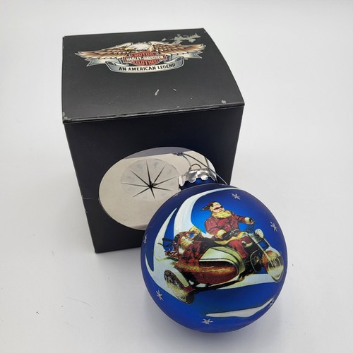Harley-Davidson Motorcycles 2007 Santa Blue Round Christmas Ornament