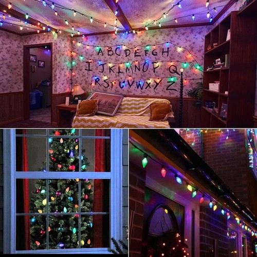 C7 Bulbs Xmas Tree String Lights Outdoor LED Strawberry String Fairy Light Decor - Picture 11 of 22