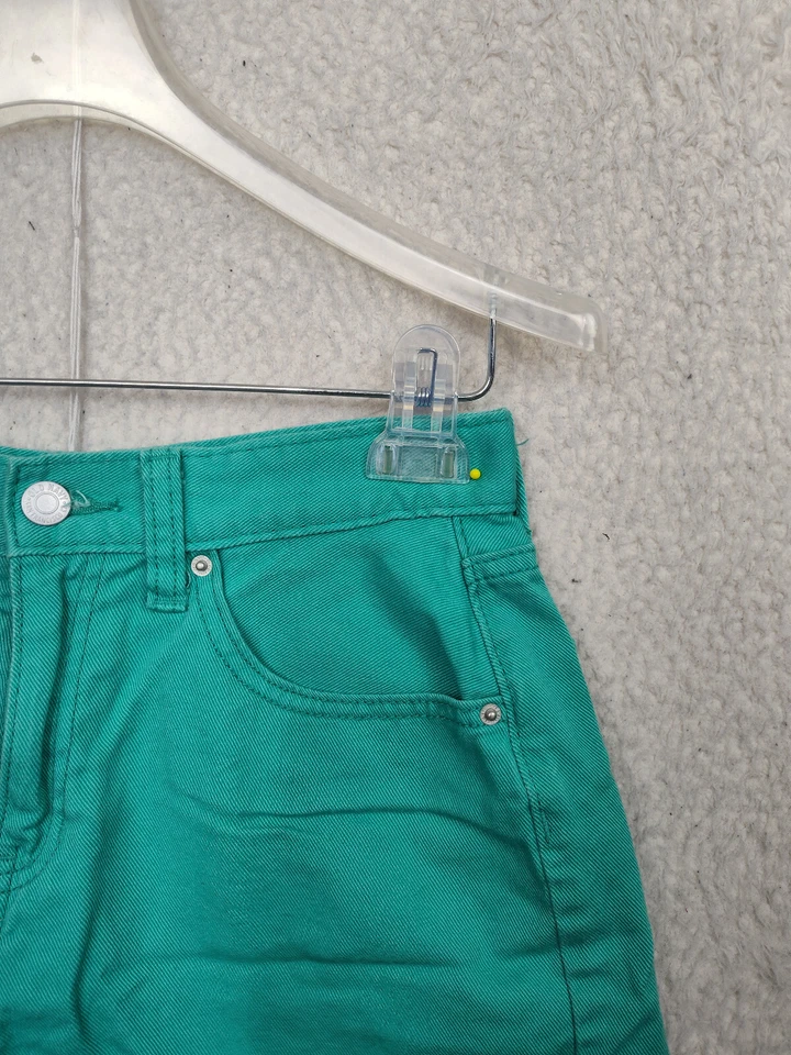Old Navy Girl Short 16 Green 100%Cotton Built-In Tough High-Rise Cut-Off Denim - Image 3 of 4