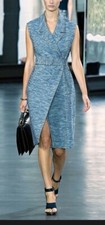 Jason Wu $1,995 Runway New Tweed Denim Navy Sleeveless Coat Dress (Size: 4 US)