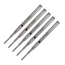 5 - MONTEVERDE Ballpoint Montblanc Style Pen Refill - BLACK INK, Medium Point