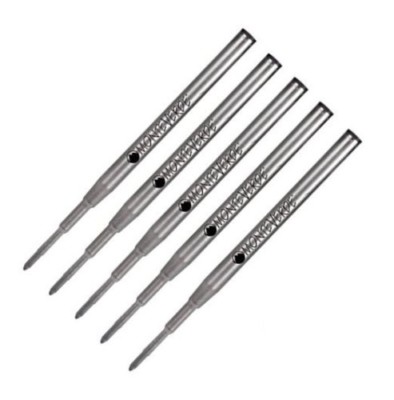 5 - MONTEVERDE Ballpoint Montblanc Style Pen Refill - BLACK INK, Medium Point