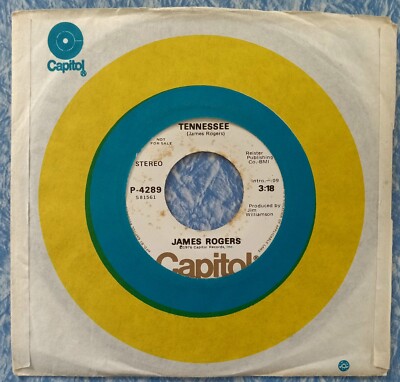 RARE 1976 PROMO 45 James Rogers ''Fly Eagle Fly Tennessee Folk DOLLY PARTON loner