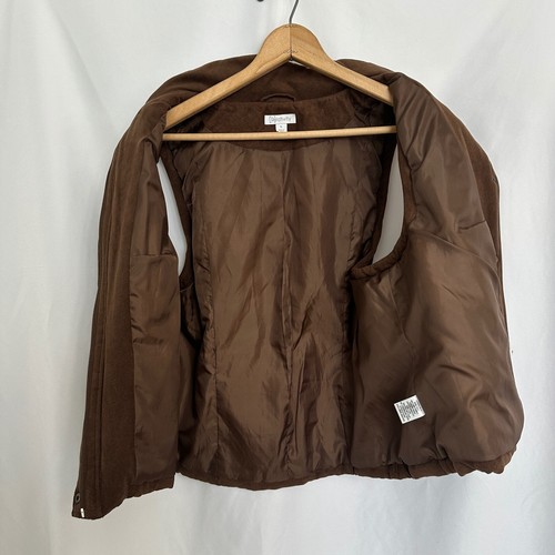 Relativity Vest Faux Suede Brown Quilted Padded Sleeveless Jacket Women XL - Picture 6 of 11