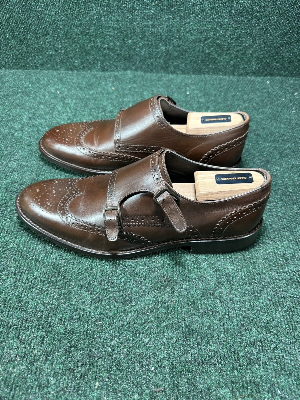 Men’s Dark Brown Double Monk Strap Leather Dress Shoe… Gem