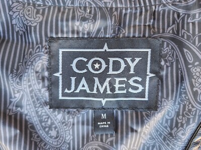 Cody James Deadwood Mens Vest Black Faux Leather Sz M | eBay