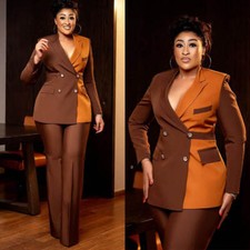 Business Women Suits Peak Lapel Workwear Casual Outfits Double Breasted Custom