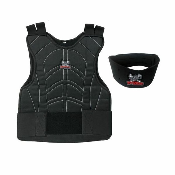 MD 2250 Chstneckblk Sports Padded Chest Protector W Neck Safety Combo