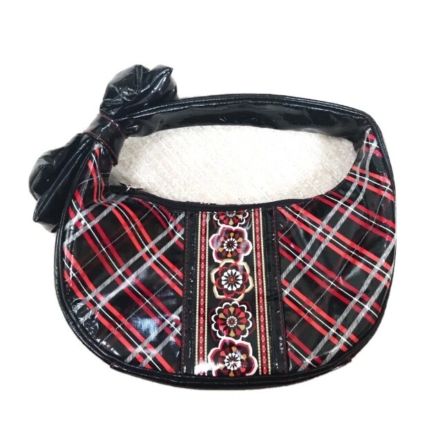 Vera Bradley Volantes 'All My Love' Rojo Negro Floral Cuadros con Arco Bolso Hobo Bolso Foto 3 de 4