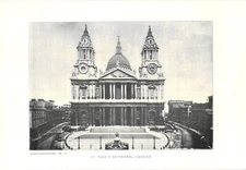 St Paul's Cathedral Art Print Vintage by Brown's Famous Pictures 5 1/2" by 8"