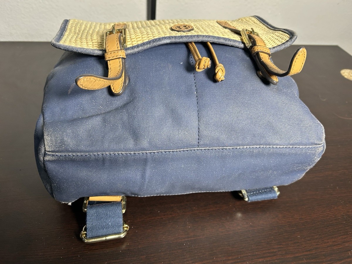 Tory Burch Blue Draw String Backpack Tory Burch Blue Leather Brody Drawstring Backpack Tory Burch  main image 4