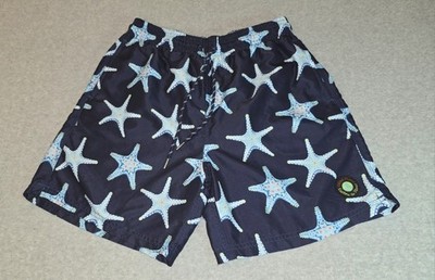 Mens Island Planet Navy Starfish Swim Trunks Sz M