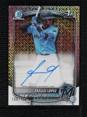 2025 Bowman Chrome Prospect HTA Choice Refractor 108/150 Fabian Lopez Auto 0c31