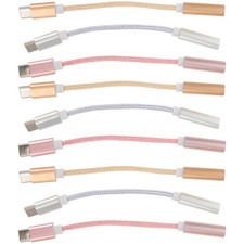 9 Pcs Type to Headphone Jack Adaptor Auxiliary Cord USB Audio Adapter