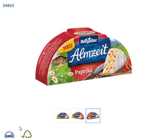 Bergader Almzeit Miękki ser z białą pleśnią Papryka 72% tłuszczu do spożycia przez ludzi  Opakowanie 175g