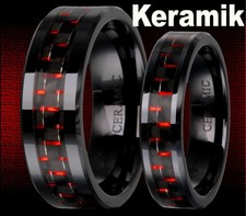2 KERAMIK RINGE HOCHZEITRINGE EHERINGE TRAURI...